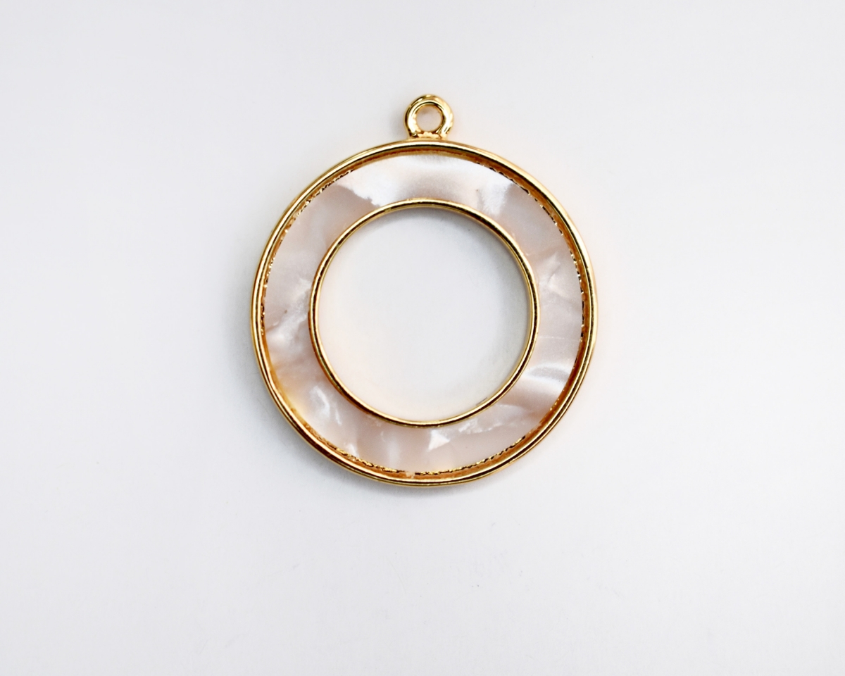 Подвеска кольцо с перламутром цвет золото размер 23*20мм