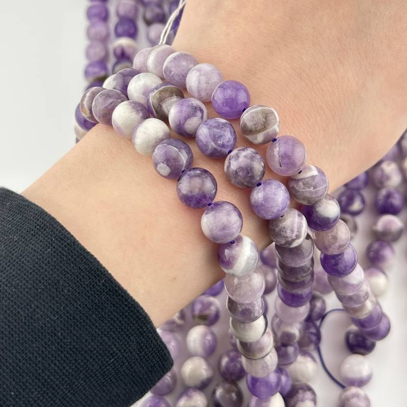 Аметист узорчатый размер 9мм 10мм 12мм натуральный камень